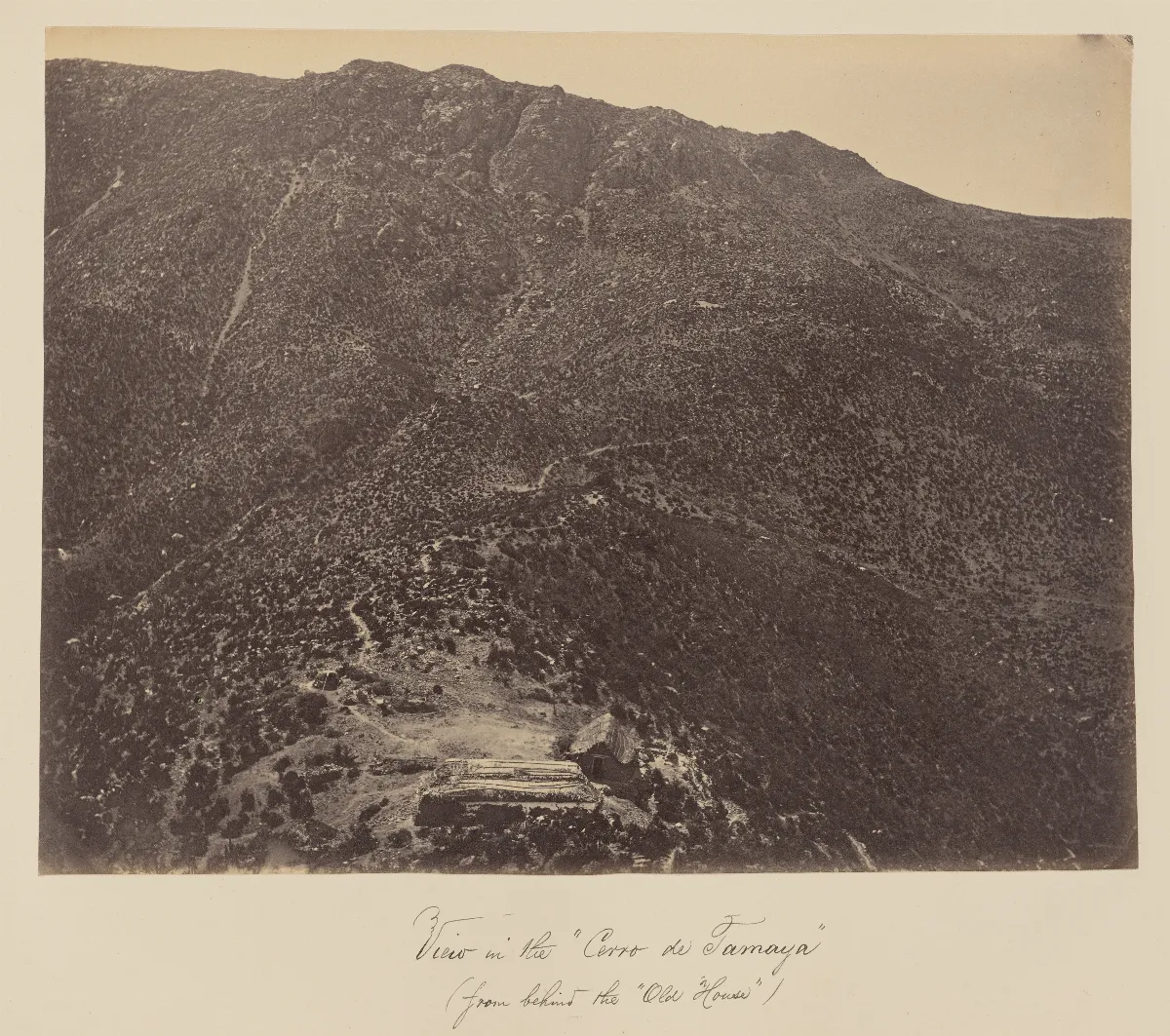 Vista del Cerro Tamaya, desde la "Casa Vieja", 1860 — 1860 | Chile de Ayer