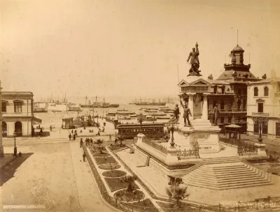 Plaza Sotomayor de Valparaíso en 1888 — Plaza Sotomayor — 1888 | Chile de Ayer