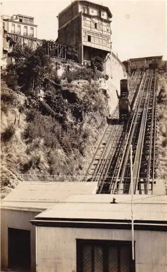 Ascensor Artillería de Valparaíso en el año 1910 — 1910 | Chile de Ayer