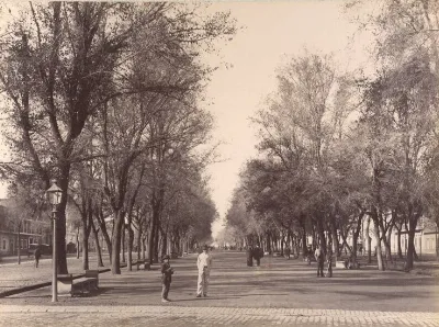 Bandejón central de la Alameda de Santiago en 1900 — 1900 | Chile de Ayer