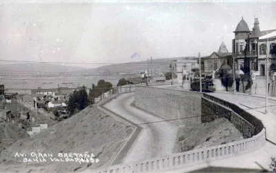 Avda. Gran Bretaña de Valparaíso en los años ’20s. — 1920 | Chile de Ayer