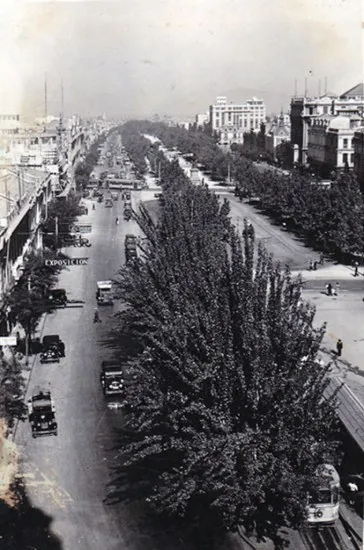 Alameda de Santiago en los años ’20s. — Iglesia San Francisco — 1920 | Chile de Ayer