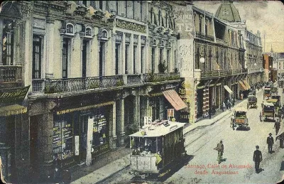 Calle de Ahumada desde Agustinas a principios de Siglo XX. — 1900 | Chile de Ayer