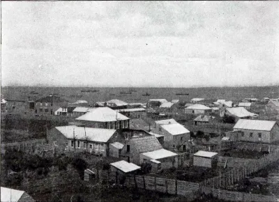 Vista de Punta Arenas, alrededor del 1900.