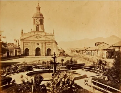 Recoleta Franciscana en 1860 — Plaza Recoleta — 1860 | Chile de Ayer