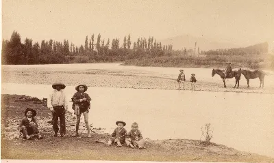 Río Aconcagua y lugareños 1889 — 1889 | Chile de Ayer