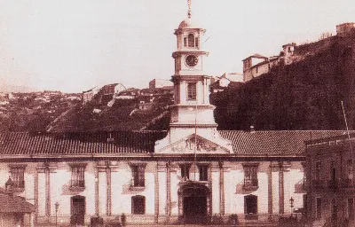 Palacio de la Intendencia año 1864 — Plaza Sotomayor — 1864 | Chile de Ayer