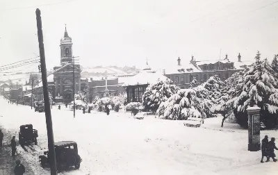 Plaza Muñoz Gamero nevada en 1918 — Plaza Muñoz Gamero — 1918 | Chile de Ayer