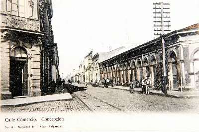 Calle Comercio de Concepción ca. 1910 — Calle Barros Arana — 1910 | Chile de Ayer