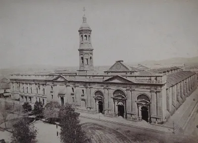 Santiago, Iglesia Catedral 1890 — Plaza de Armas de Santiago — 1890 | Chile de Ayer