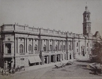 Torre del Sagrario de la Catedral de Santiago, 1890 — Plaza de Armas de Santiago — 1890 | Chile de Ayer