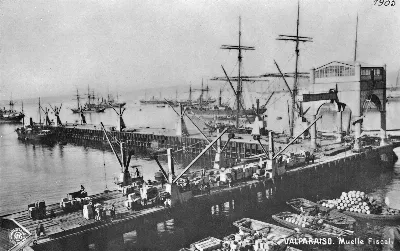 Muelle Fiscal de Valparaíso en 1905 — 1905 | Chile de Ayer