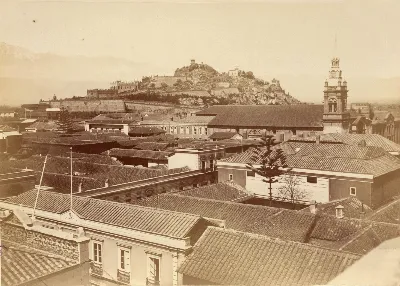 Vista General, Cerro Santa Lucía, 1874 — Cerro Santa Lucía — 1874 | Chile de Ayer