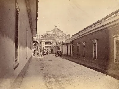 Cerro Santa Lucía desde el Norte, 1874 — 1874 | Chile de Ayer