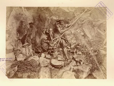 Gruta de Neptuno, Cerro Santa Lucía, 1874 — Cerro Santa Lucía — 1874 | Chile de Ayer