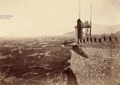 El Balcón Volado, Cerro Santa Lucía, 1874 — 1874 | Chile de Ayer