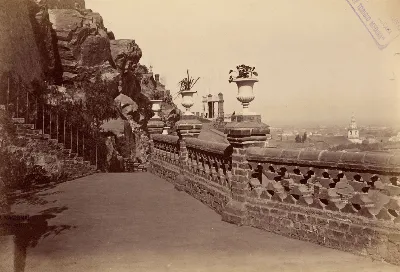 La Meseta del Estanque, Cerro Santa Lucía, 1874 — 1874 | Chile de Ayer