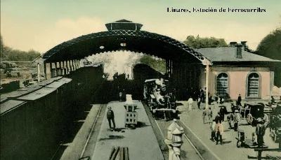 Estación de ferrocarriles de Linares en 1915 — Estación de Ferrocarriles de Linares — 1915 | Chile de Ayer