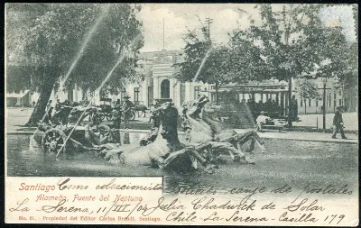 Fuente del Neptuno en 1904 — 1904 | Chile de Ayer