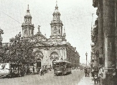 Catedral de Santiago en la década de 1920. — 1920 | Chile de Ayer