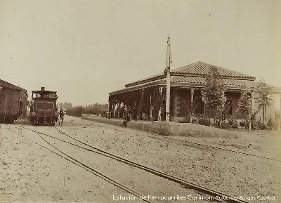 Estación de Ferrocarriles de Curimón en 1874 — Estación Curimón — 1874 | Chile de Ayer