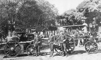 Carros Bomba MERRYWHEATHER, 1874 — Centro de Santiago — 1874 | Chile de Ayer