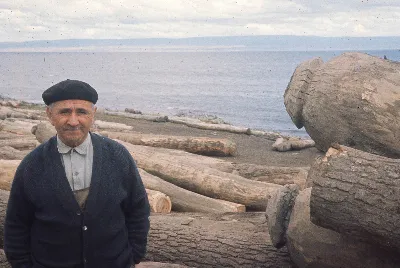 Hombre en el aserradero ca.1965 — 1965 | Chile de Ayer