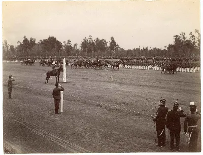 Tropas en Parada Militar, Parque Cousiño, ca. 1904 — Parque O'Higgins — 1904 | Chile de Ayer