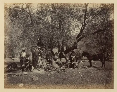 Grupo de Caza en Machalí, ca. 1868 — 1865 | Chile de Ayer