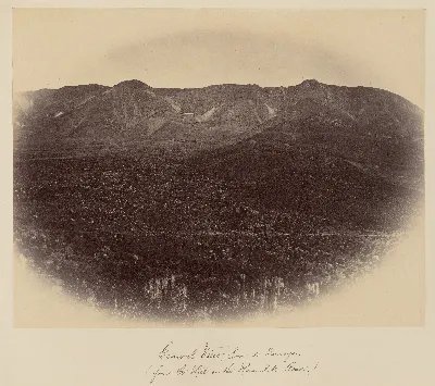 Vista general, Cerro de Tamaya desde camino Huamalata, 1860 — 1860 | Chile de Ayer