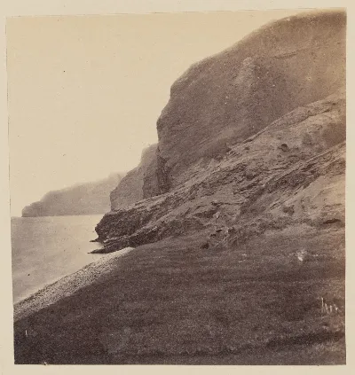 Vista de la costa y bahía oeste, Isla Robinson Crusoe, 1860 — 1860 | Chile de Ayer