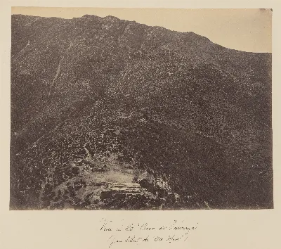 Vista del Cerro Tamaya, desde la "Casa Vieja", 1860 — 1860 | Chile de Ayer