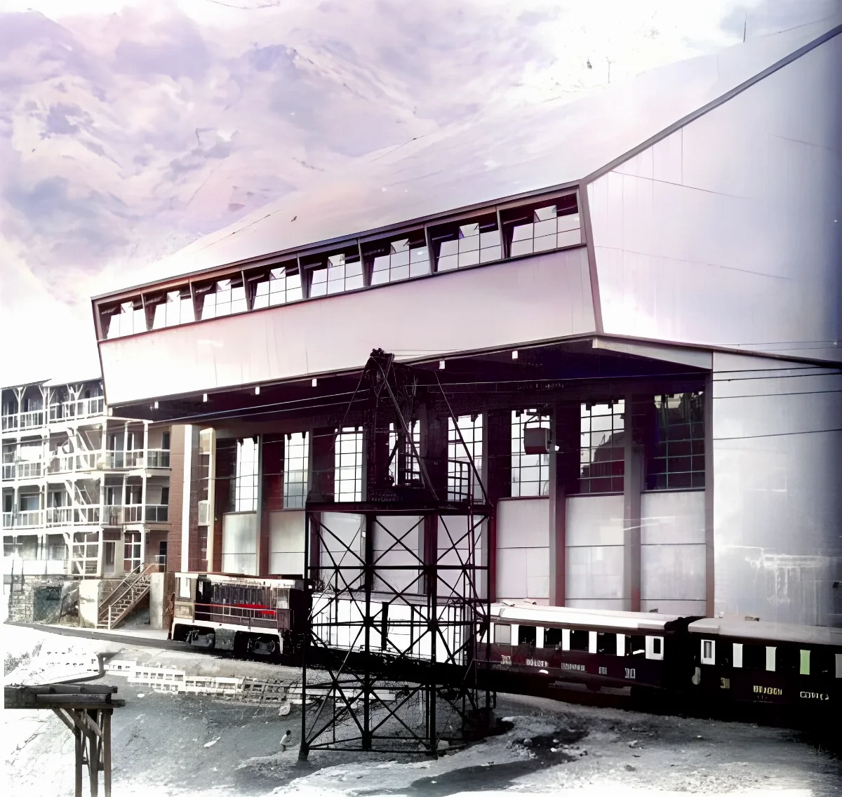 Construcción ,Sewell , ca. 1915 — Estación Sewell — 1915 | Chile de Ayer