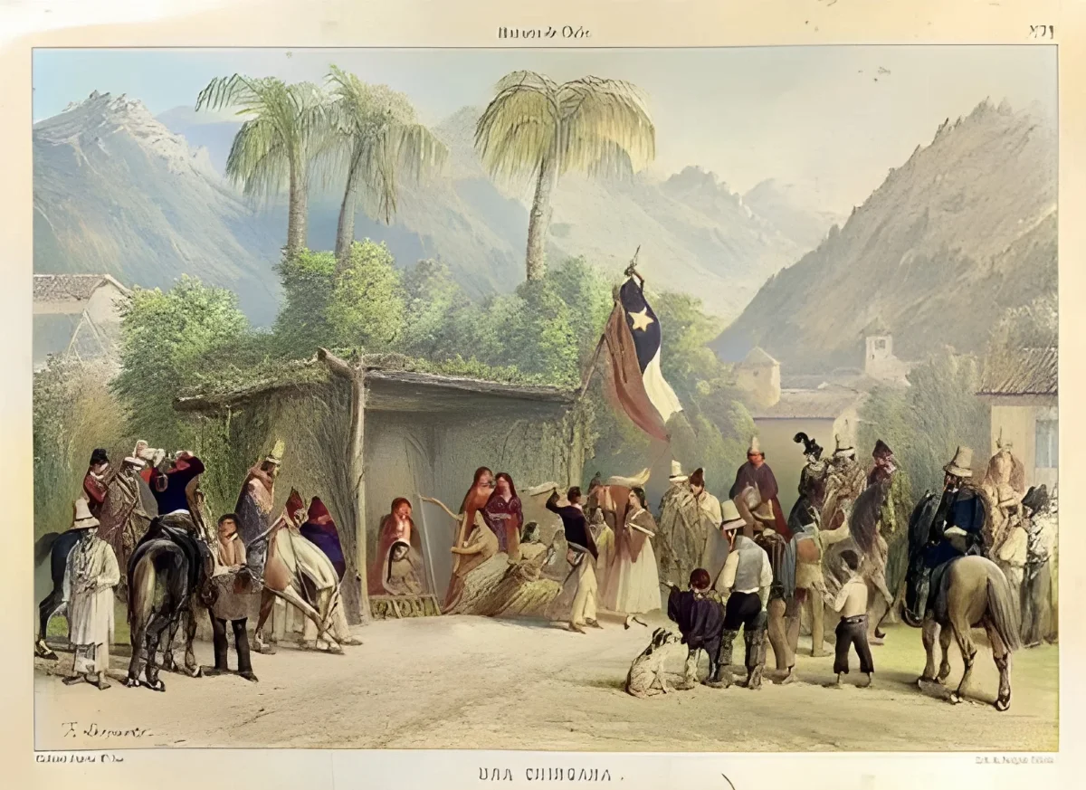 Baile popular en Chile, 1854 — aprox. 1854 | Chile de Ayer