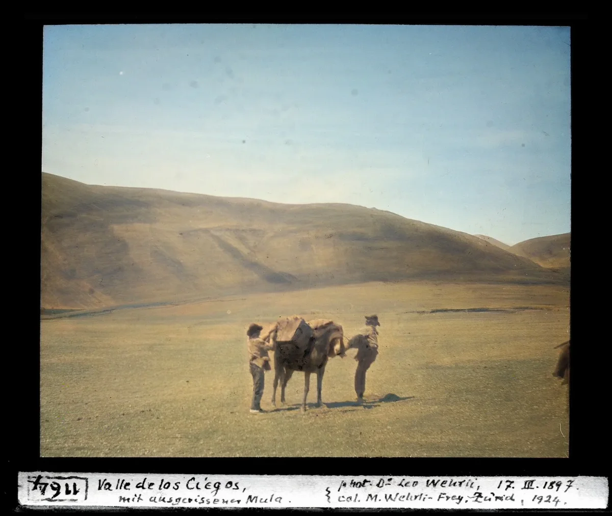 Diapositiva coloreada por Margrit Wehrli-Frey, 1924 — aprox. 1897–1940 | Chile de Ayer