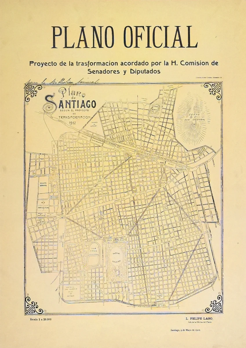 Plano de Santiago de Chile 1912 — Santiago — 1912 | Chile de Ayer