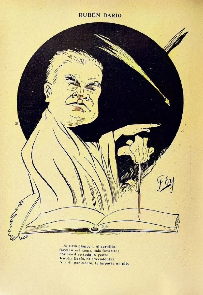 Rubén Dario por Fly — 1912 | Chile de Ayer