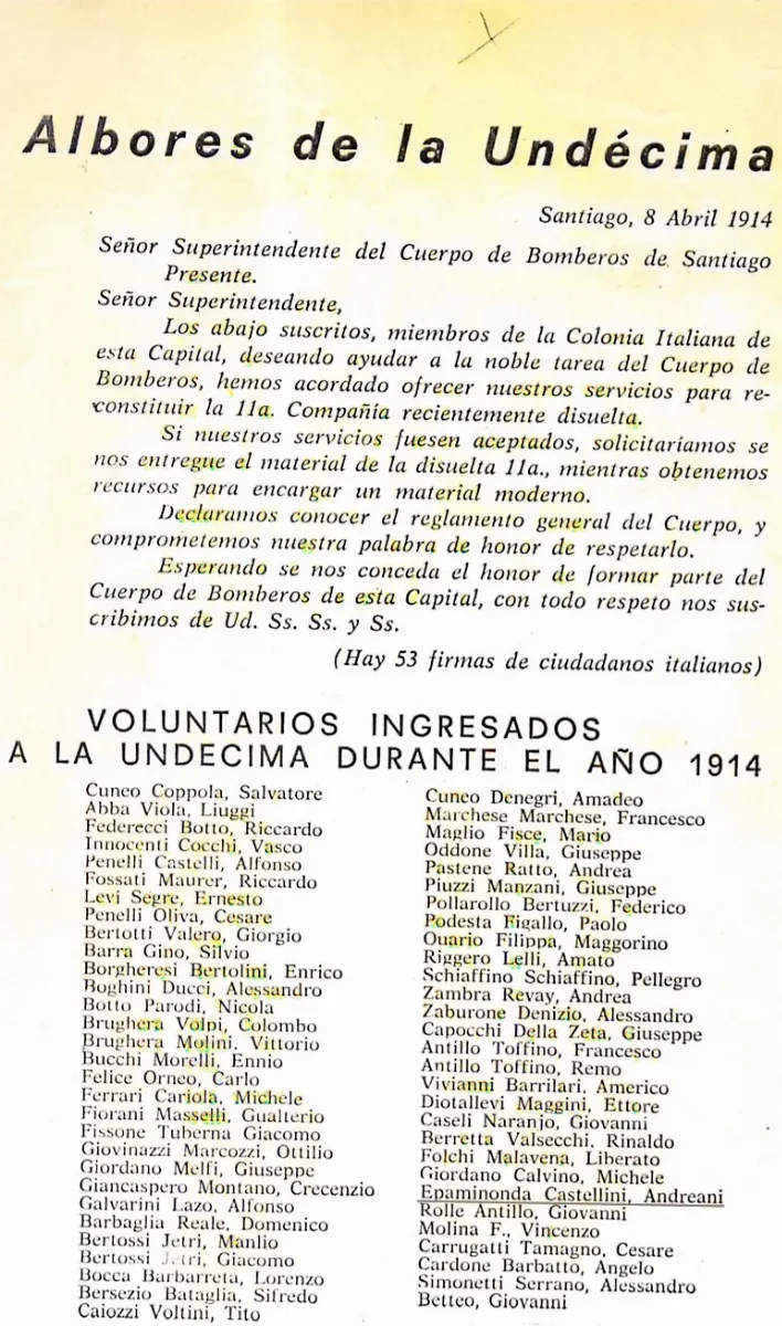 Pompa Italia y Epaminonda 1914 2 — 1914 | Chile de Ayer