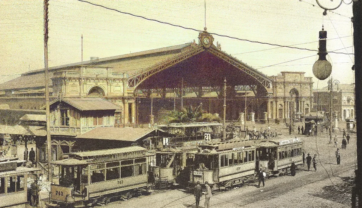 Estación Central y Plaza Argentina en 1920 — 1920 | Chile de Ayer