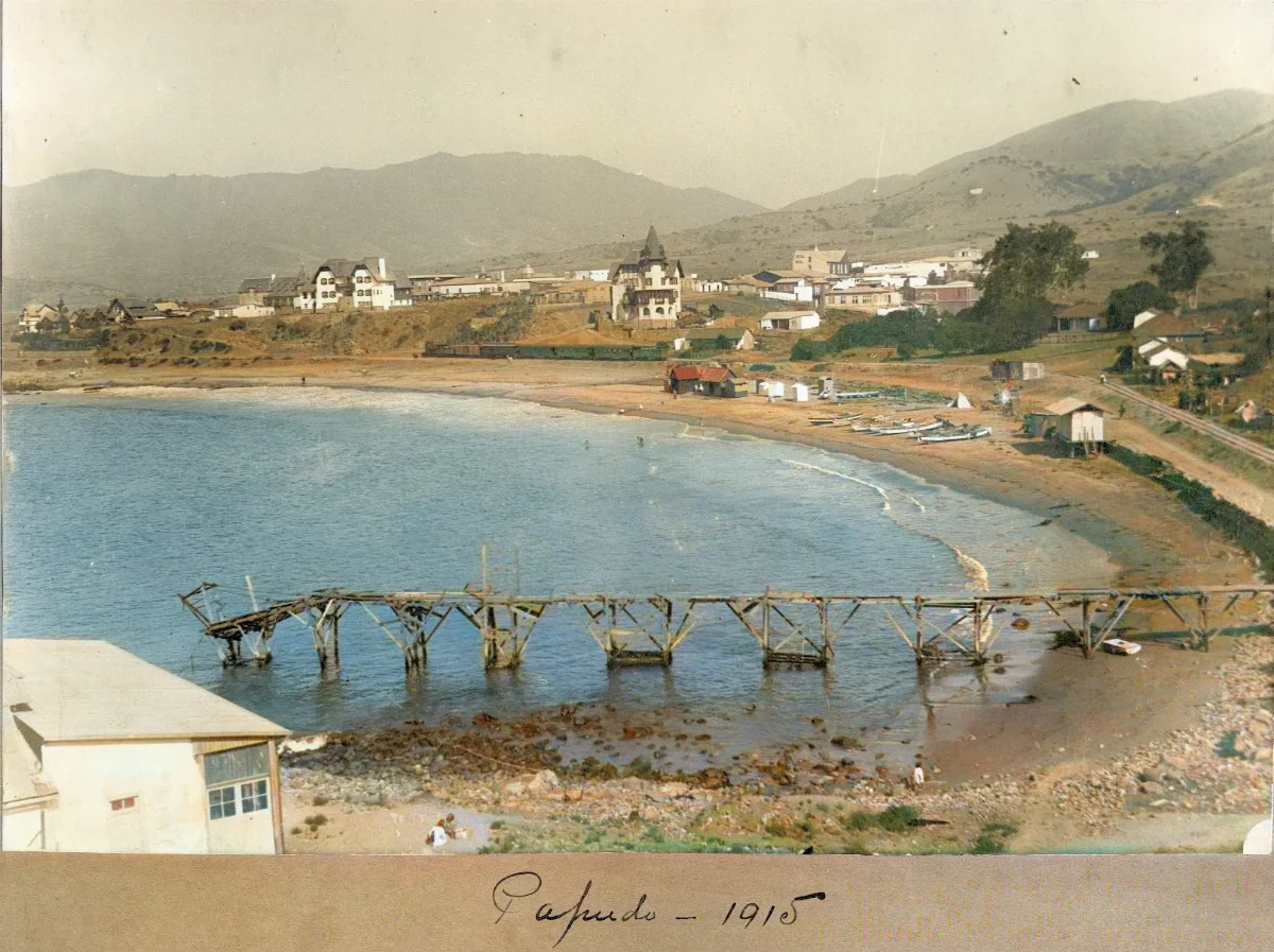 Panorámica de Papudo en 1915 — Bahía de Papudo — 1915 | Chile de Ayer