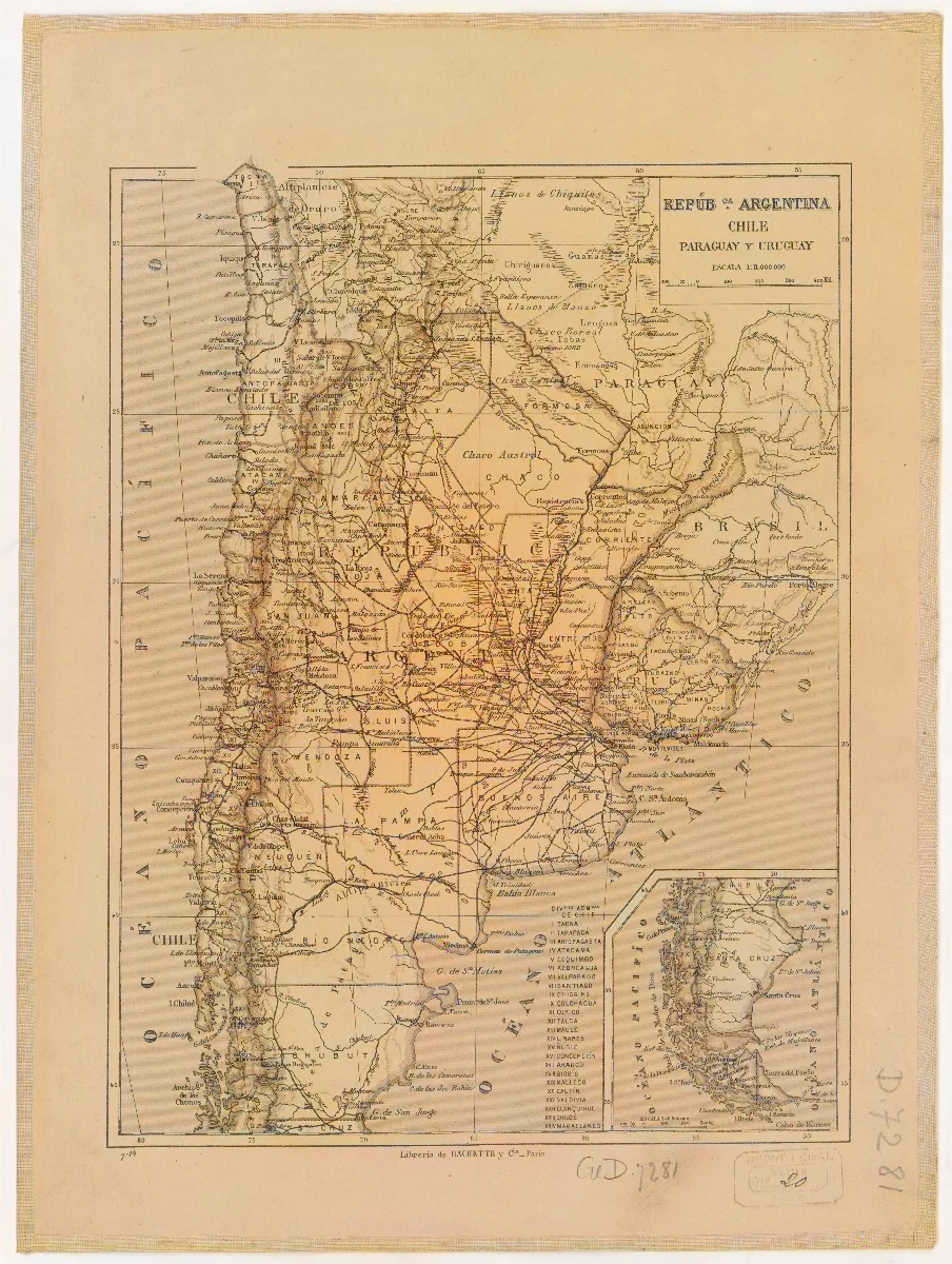 Repúb[li]ca Argentina, Chile, Paraguay y Uruguay — 1916 | Chile de Ayer