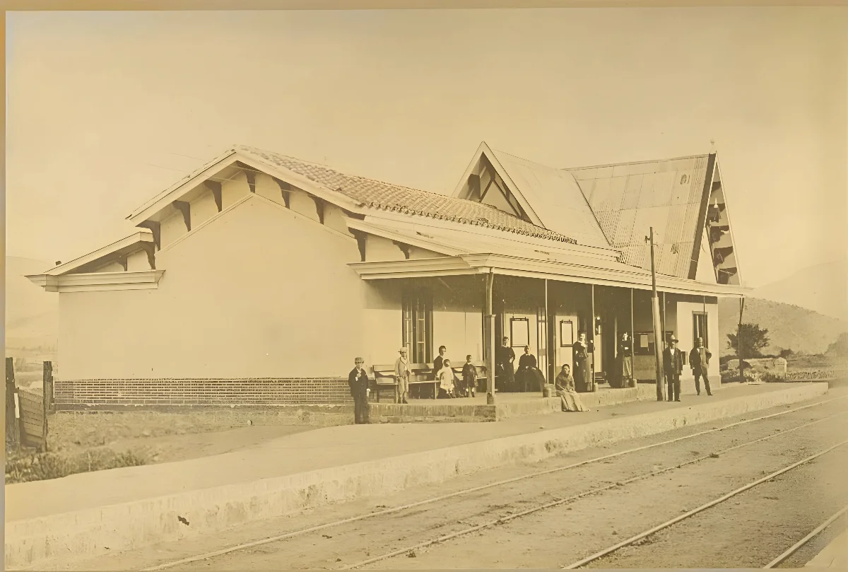 Estacion de Til Til en 1880 — Estación Til Til — 1880 | Chile de Ayer