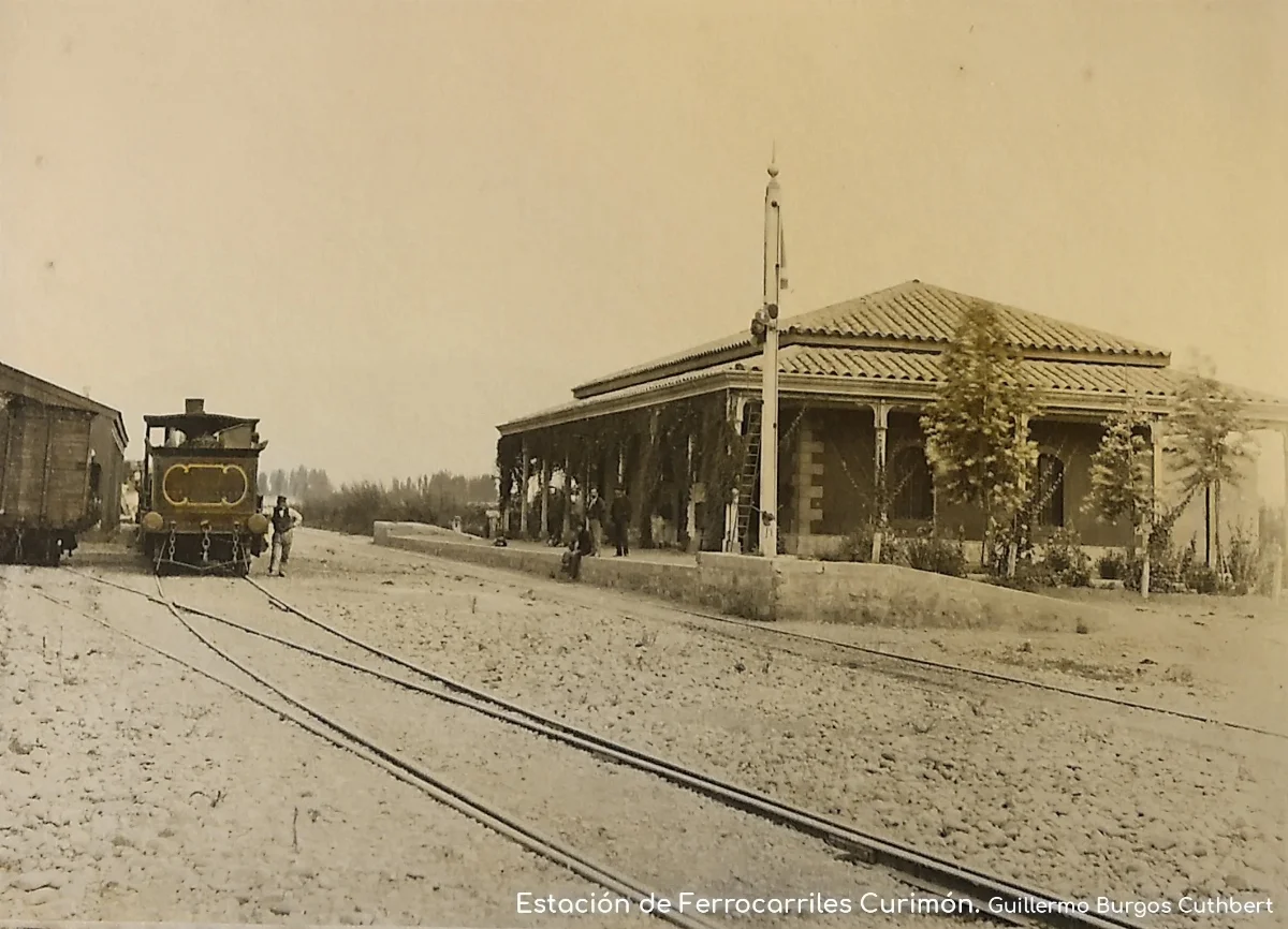 Estación de Ferrocarriles de Curimón en 1874 — Estación Curimón — 1874 | Chile de Ayer