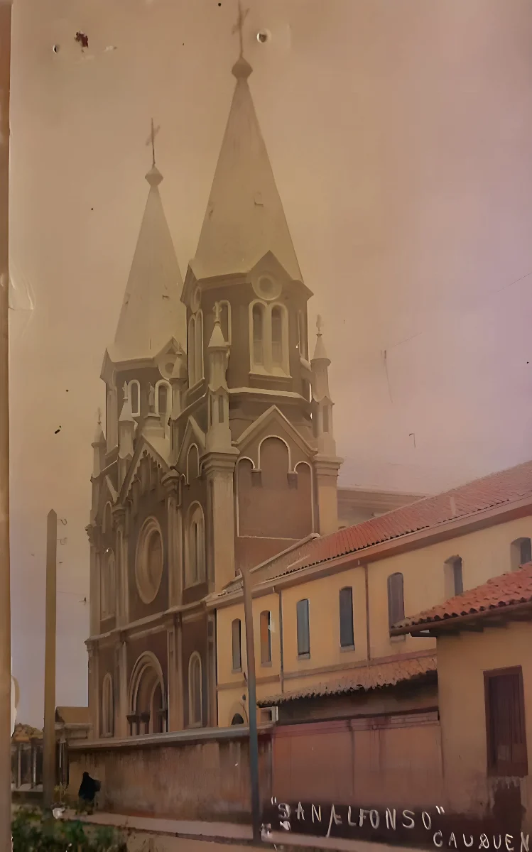 Iglesia de San Alfonso de Cauquenes en 1910 — Iglesia y Convento de San Alfonso — 1910 | Chile de Ayer