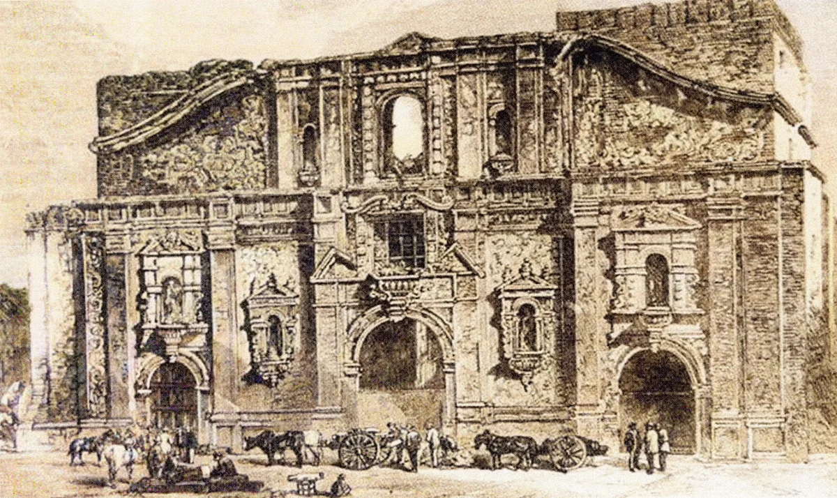 Restos de Templo de Compañía de Jesús en 1863 — Ex Congreso Nacional — 1863 | Chile de Ayer