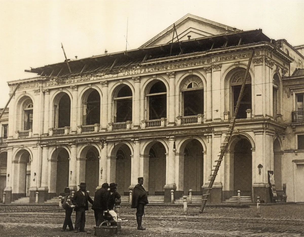 Reconstrucción del Teatro Municipal de Santiago, 1870 — Teatro Municipal — 1870 | Chile de Ayer