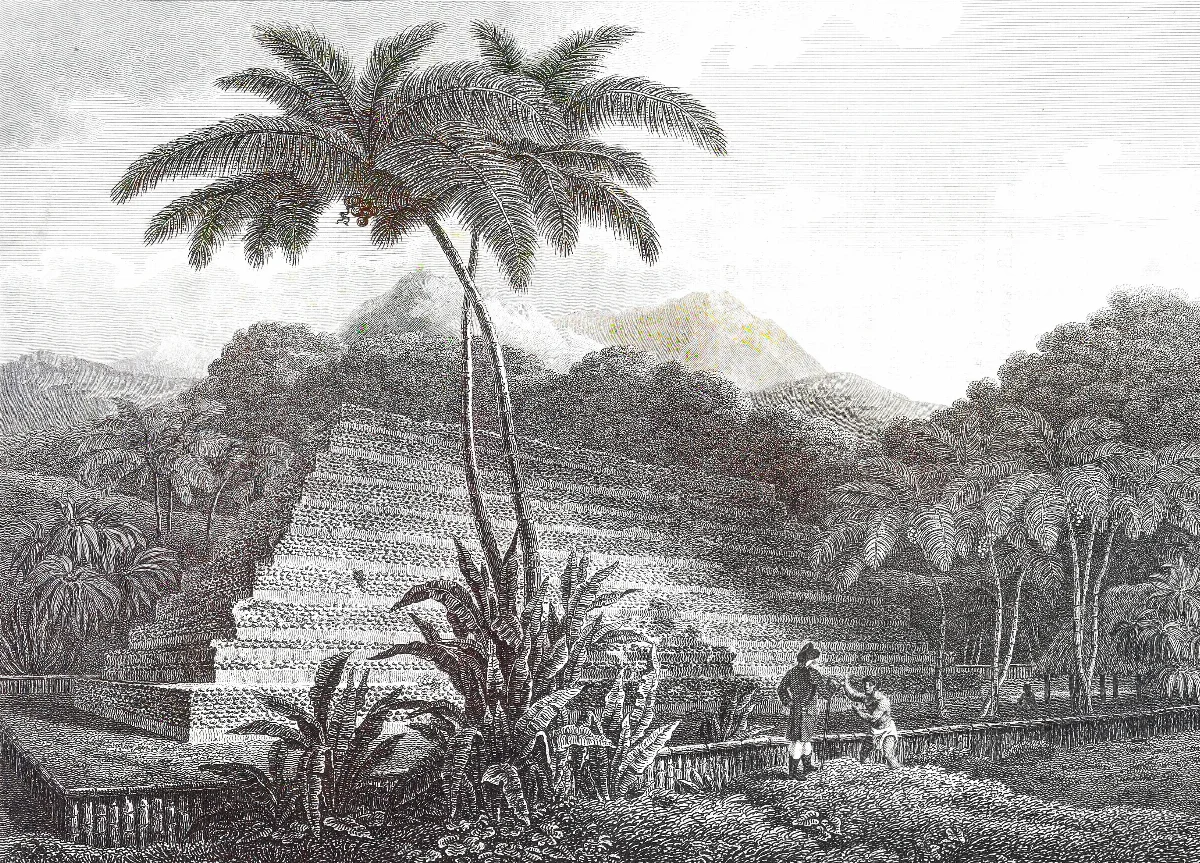 Marae Mahaiatea, Oc,G.T.1663, Mana Expedition to Easter Island, British Museum — Isla de Pascua — 1788 | Chile de Ayer
