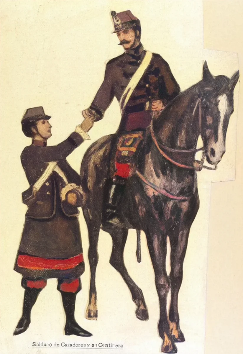 Cantinera y jinete, circa 1890 — aprox. 1910–1930 | Chile de Ayer