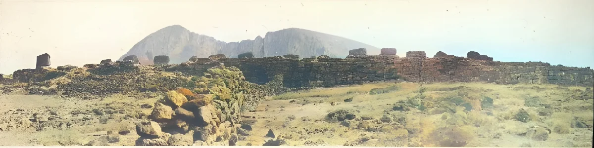Panorama Ahu Tongariki, Oc,G.T.1705, Mana Expedition to Easter Island, British Museum — Isla de Pascua — 1914 | Chile de Ayer