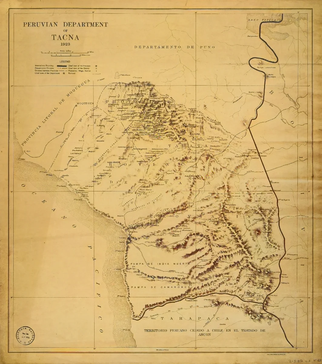 Peruvian Department of Tacna (1923) — Arica — 1923 | Chile de Ayer